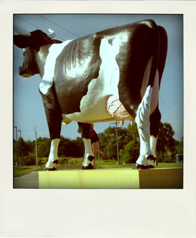 Giant Black and White Dairy Cow statue