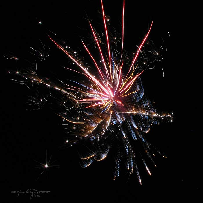 Fireworks, five mortar shells, 2011 display