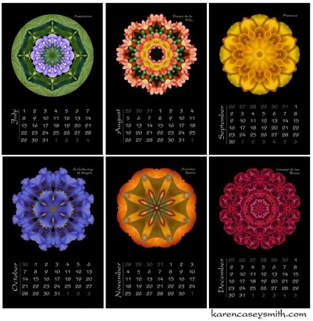 2012 Flower Mandala Calendar (last six months)