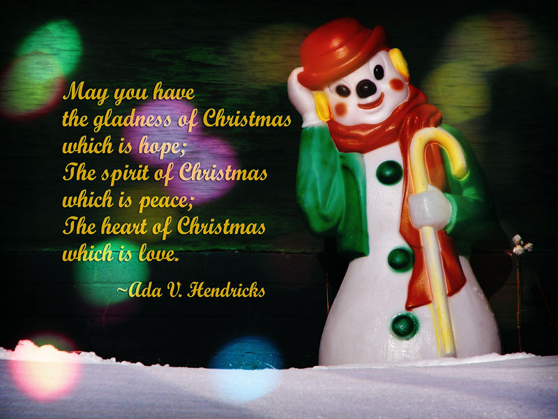 Christmas wishes of hope, peace, and love.