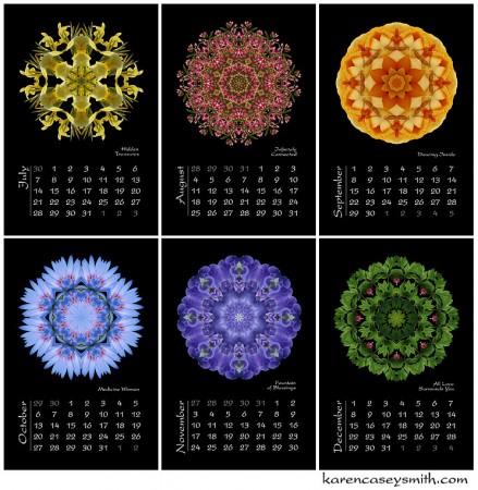 Second six months of the 2013 Mandala Calendar 