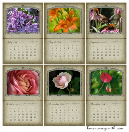 2014 The Year in Flowers Calendar 2nd six months